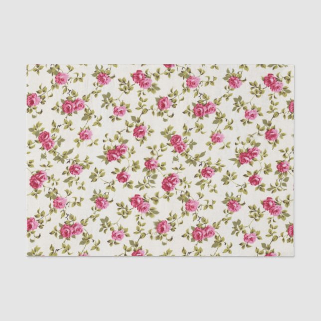 Papier Mousseline Motif assez rose Girly d'impression florale (Recto)