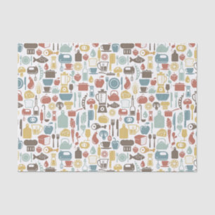 Papier Mousseline Motif avec des icônes de cuisine
