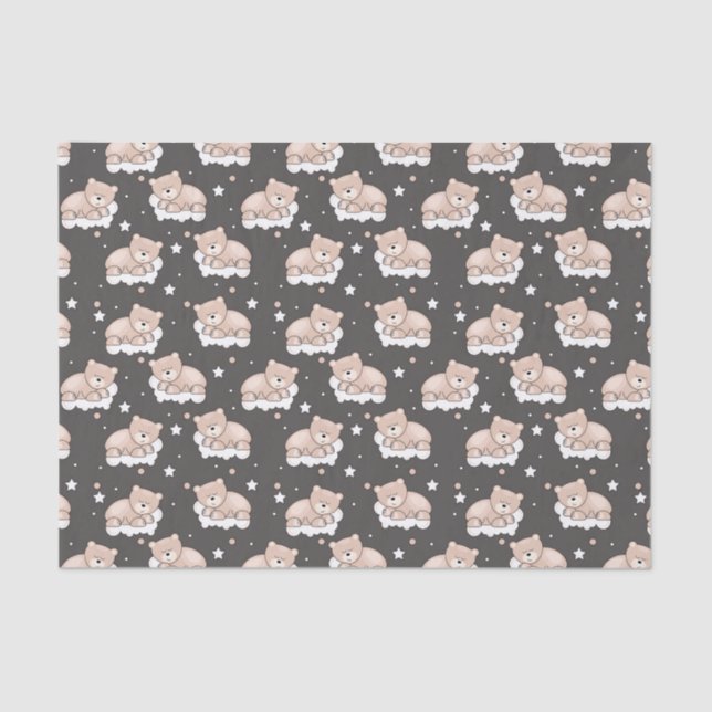 Papier Mousseline motif avec le petit sommeil d'ours (Recto)