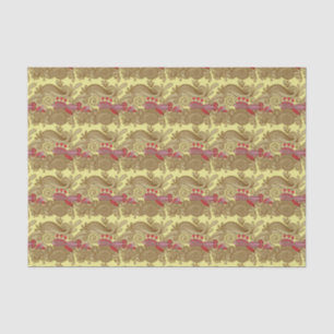 Papier Mousseline Motif avec les poissons et la vague