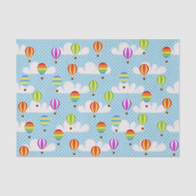 Papier Mousseline Motif Ballons à air chaud de couleur mignonne (Recto)