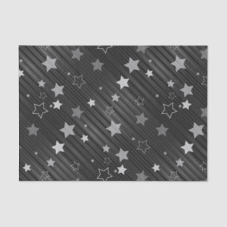 Papier Mousseline Motif Black Stars