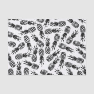 Papier Mousseline Motif blanc noir moderne abstrait d'ananas