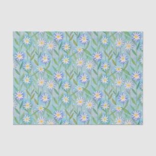 Papier Mousseline Motif bleu bleu blanc de la marguerite