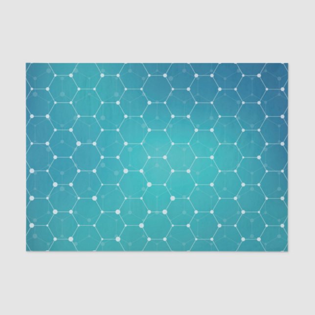 Papier Mousseline Motif bleu d'ADN de Teal (Recto)
