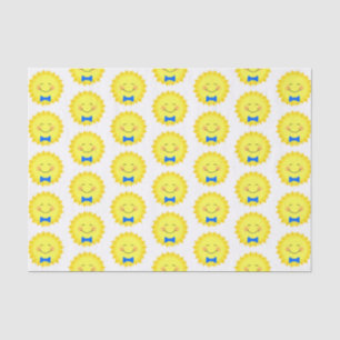 Papier Mousseline Motif bleu et jaune