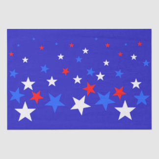 Papier Mousseline Motif bleu, rouge et blanc