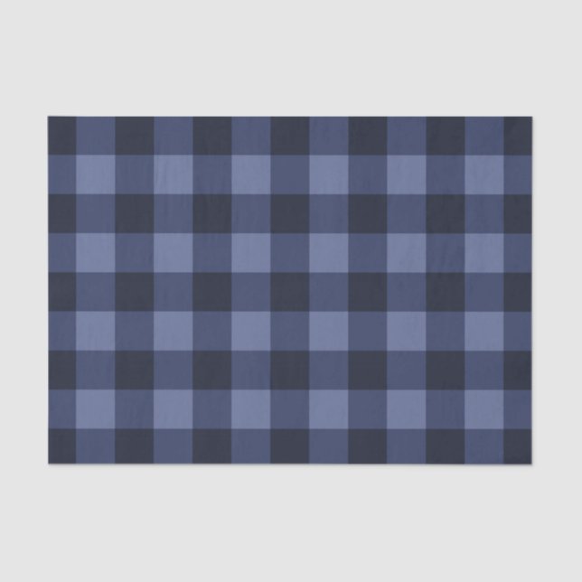 Papier Mousseline Motif bleu Tartan Plaid Print (Recto)