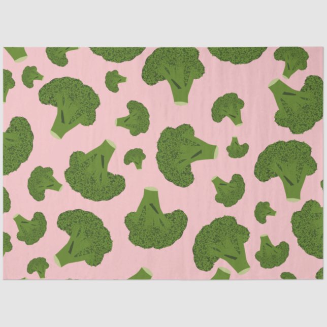 Papier Mousseline Motif Broccoli (Recto)