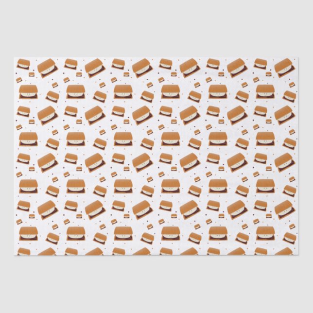 Papier Mousseline Motif Brown de sourire blanc illustré (Recto)