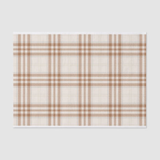 Papier Mousseline MOTIF Brown et TAN NEUTRAL PLAID