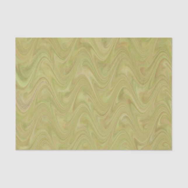 Papier Mousseline Motif Brown Marbling Green (Recto)