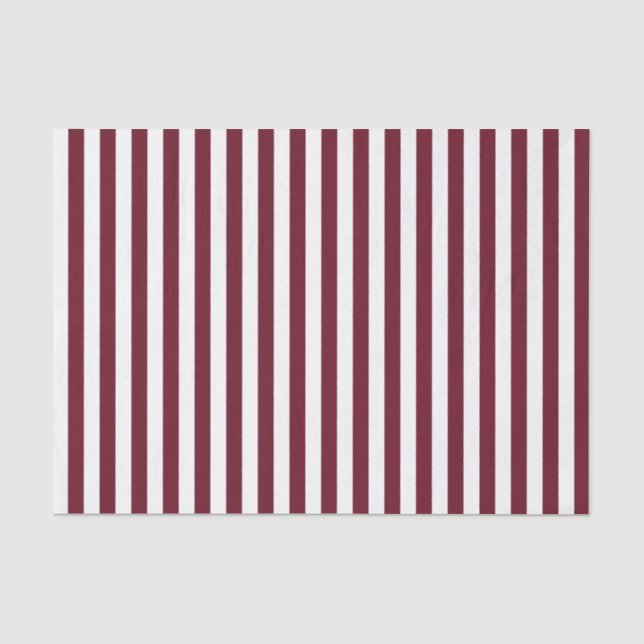 Papier Mousseline Motif Burgundy et White Stripes (Recto)