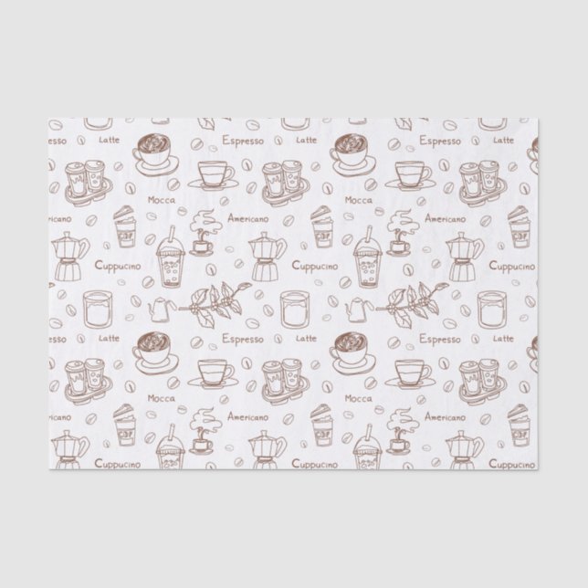 Papier Mousseline Motif café moderne (Recto)