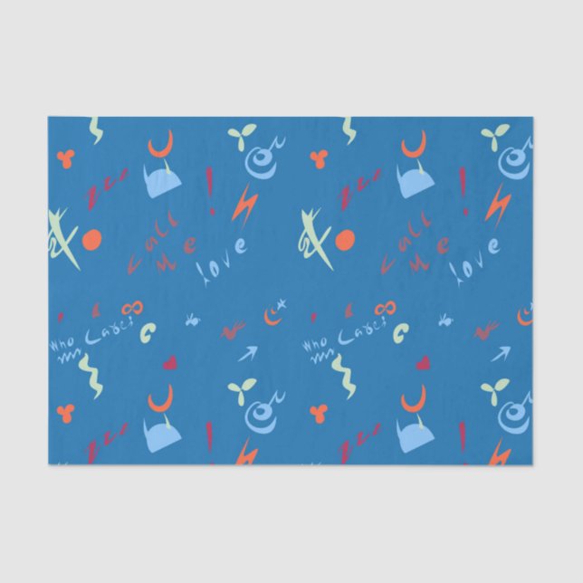 Papier Mousseline motif "Call Me Love" (Recto)