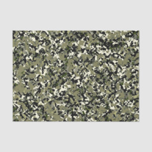 Papier Mousseline Motif Camouflage Cool noir vert Imprimer