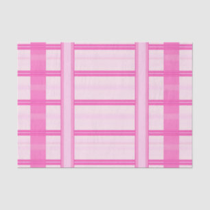Papier Mousseline Motif Carreaux Gingham Rose