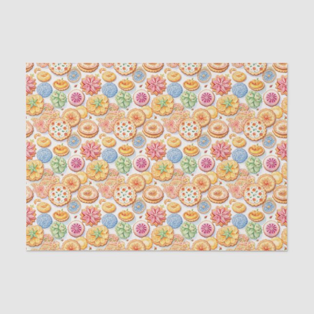 Papier Mousseline Motif carrelé de la soirée biscuit (Recto)