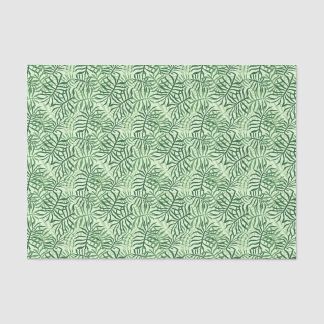 Papier Mousseline motif carrelé mignon en feuille de fougère  (Recto)