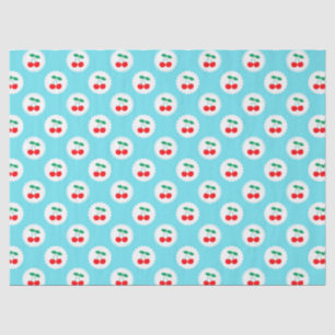 Papier Mousseline Motif Cerise – Cadeau & Décoration Rétro aux Fruit