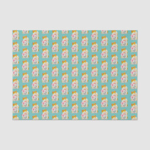 Papier Mousseline Motif chanceux japonais Teal de chat