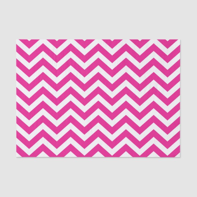 Papier Mousseline Motif chaud rose et blanc Chevron (Recto)