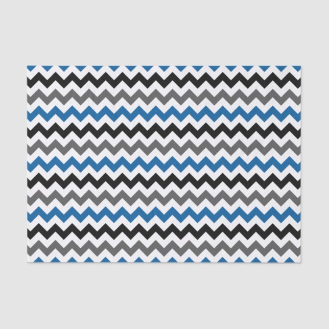 Papier Mousseline Motif Chevron Arrière - plan bleu gris noir blanc (Recto)