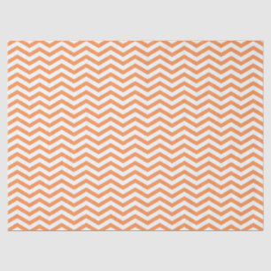 Papier Mousseline Motif Chevron orange blanc rayé