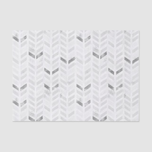 Papier Mousseline Motif Chevron peint blanc élégant moderne (Recto)