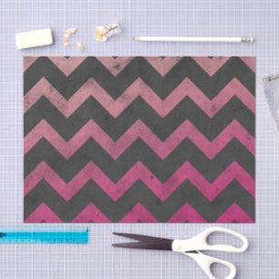 Papier Mousseline Motif chevron rose magenta rouge ombré gris foncé