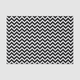 Papier Mousseline Motif Chevron Zigzag noir et blanc