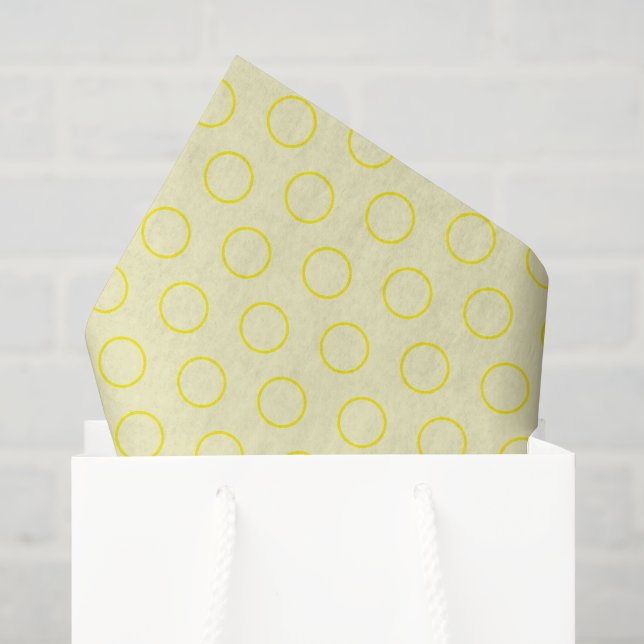 Papier Mousseline Motif circulaire géométrique des tons jaunes sur d (Sac cadeau)