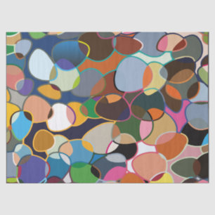 Papier Mousseline Motif circulaire polychrome déformé