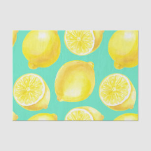 Papier Mousseline Motif citrons aquarelle