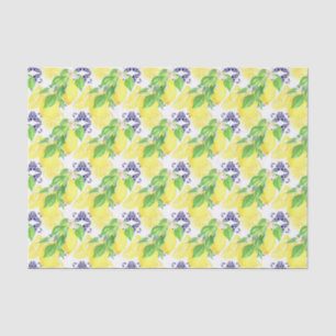 Papier Mousseline Motif citrons Damask