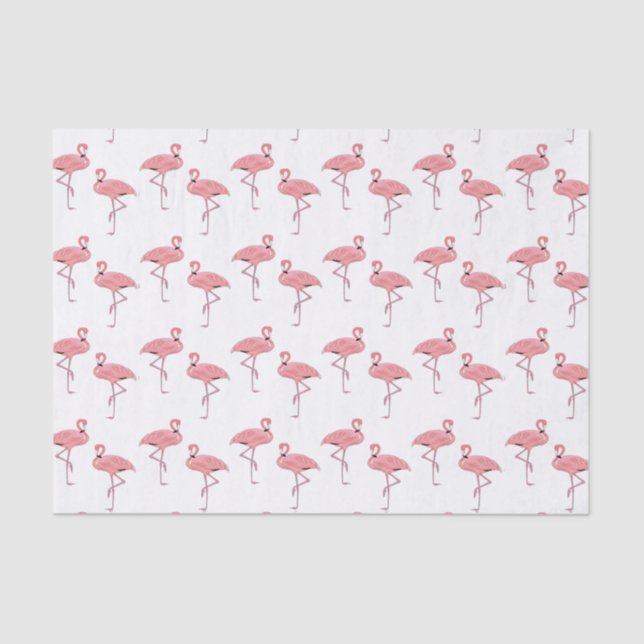 Papier Mousseline Motif classique flamant rose (Recto)