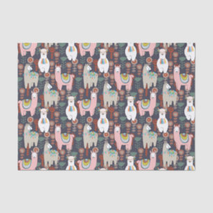 Papier Mousseline Motif coloré de lamas