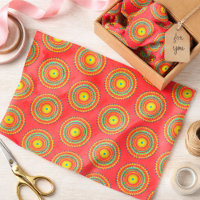 Motif coloré Mandala Rouge