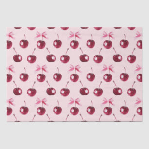 Papier Mousseline Motif Coquette Cherries