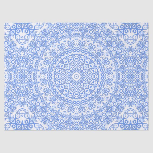 Papier Mousseline Motif Cornflower Blue Mandala (Recto)