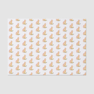 Papier Mousseline Motif couleur aquarelle papier tissu Fox