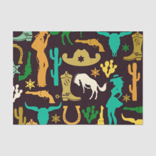 Papier Mousseline Motif Cowboy