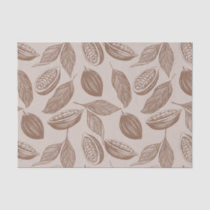 Papier Mousseline motif crayon vintage avec gousses de cacao