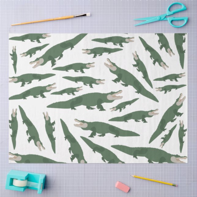 Papier Mousseline Motif crocodile de l'alligator mignon (Artisanat)