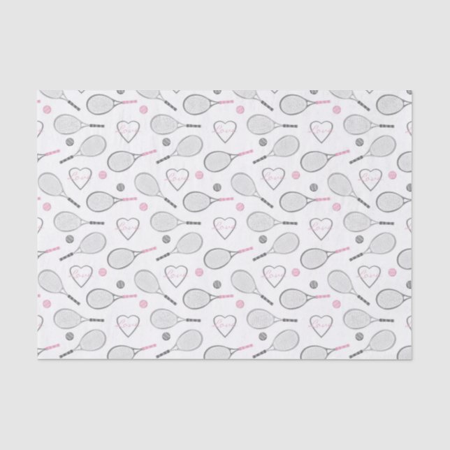 Papier Mousseline Motif d'amour de tennis (Recto)