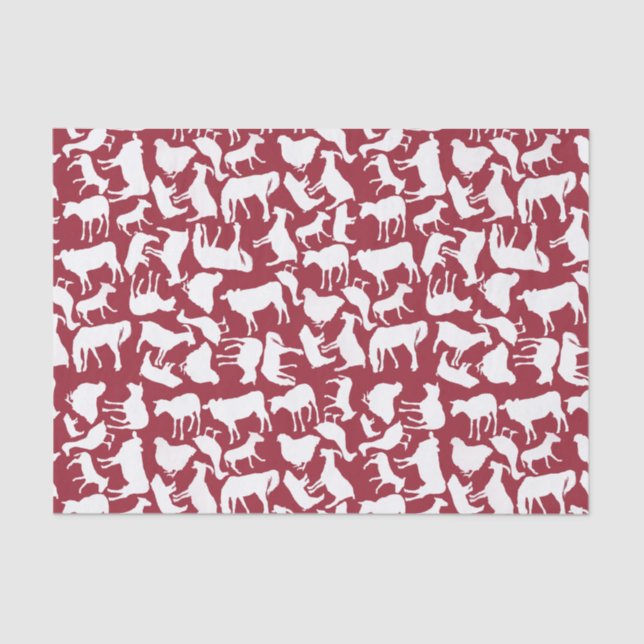 Papier Mousseline Motif d'animaux de ferme (Recto)