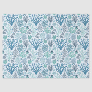 Papier Mousseline Motif d'animaux marins à l'aquarelle