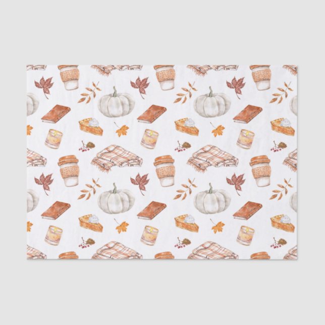 Papier Mousseline Motif d'aquarelle confortable Autumn Essentials (Recto)