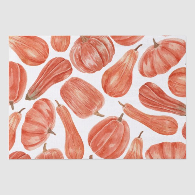 Papier Mousseline Motif d'aquarelle de patchs citrouille  (Recto)