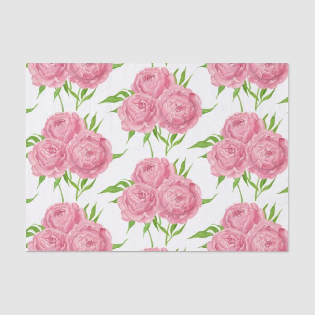 Papier Mousseline Motif d'aquarelle du bouquet de pivoine (Recto)